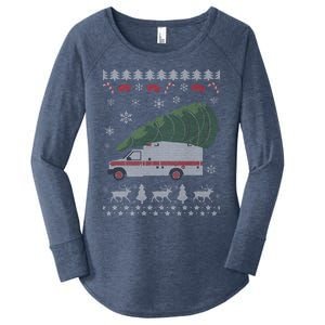 Ems Emt Paramedic First Responder Ugly Christmas Ambulance Gift Women's Perfect Tri Tunic Long Sleeve Shirt