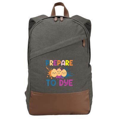 Easter Eggs PREPARE TO DYE Funny Easter Day Cotton Canvas Backpack