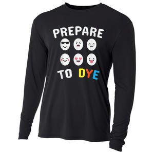 Easter Eggs PREPARE TO DYE Funny Easter Day Cooling Performance Long Sleeve Crew