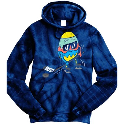 Easter Egg Playing Ice Hockey Cute Sports Tie Dye Hoodie