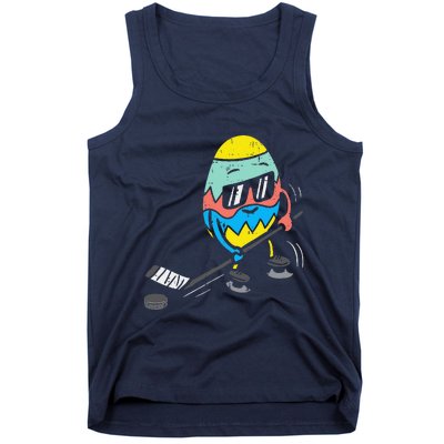 Easter Egg Playing Ice Hockey Cute Sports Tank Top