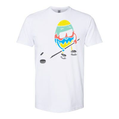 Easter Egg Playing Ice Hockey Cute Sports Softstyle CVC T-Shirt