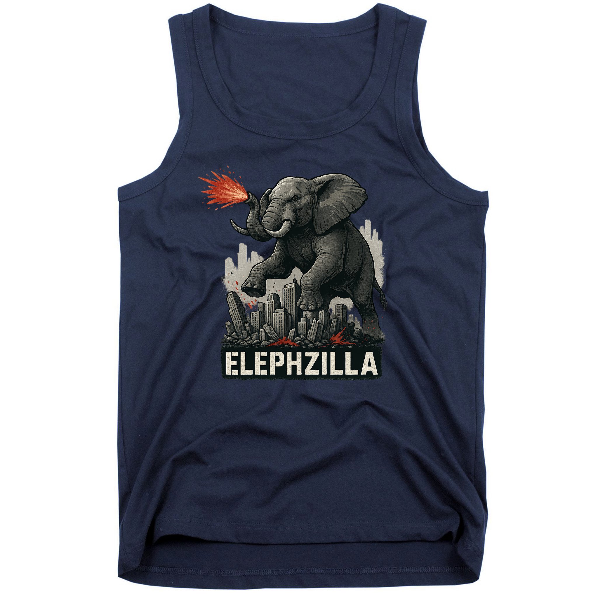 Elephent Elephzilla Parody In Action Tank Top