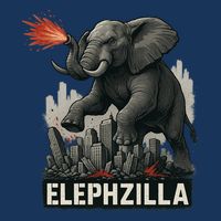 Elephent Elephzilla Parody In Action Women's V-Neck T-Shirt