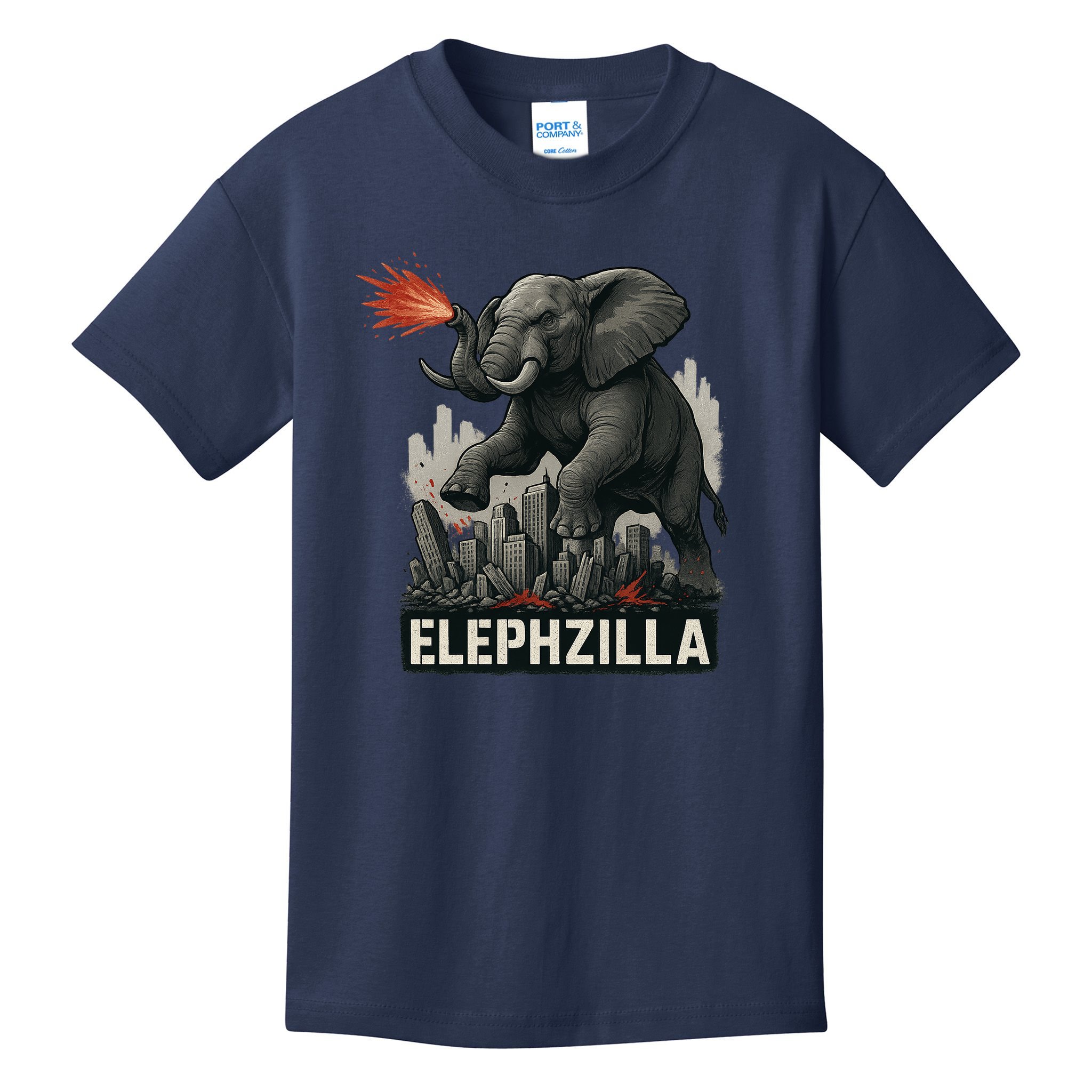 Elephent Elephzilla Parody In Action Kids T-Shirt