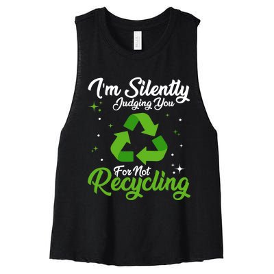 Ecologist Environmental Protection, Recycling Earth Day Women's Racerback Cropped Tank