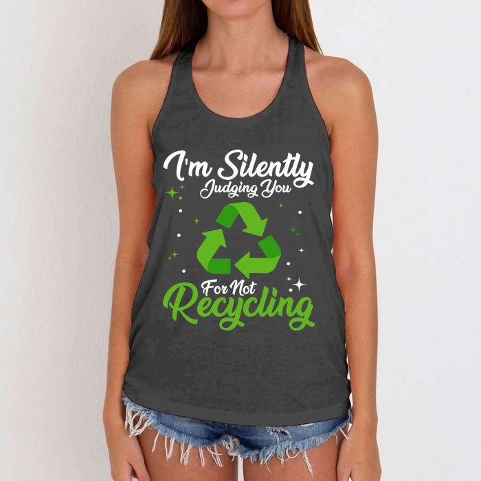 Ecologist Environmental Protection, Recycling Earth Day Women's Knotted Racerback Tank