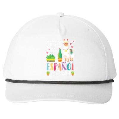 En Espanol Por Favor Bilingual Spanish Teacher Gifts Snapback Five-Panel Rope Hat