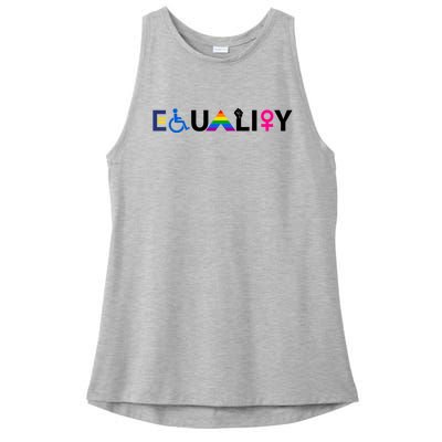 Equality Equal Rights Lgbtq Ally Unity Pride Feminist Gift Ladies PosiCharge Tri-Blend Wicking Tank