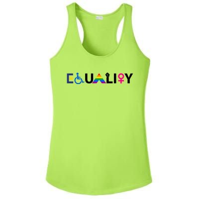 Equality Equal Rights Lgbtq Ally Unity Pride Feminist Gift Ladies PosiCharge Competitor Racerback Tank