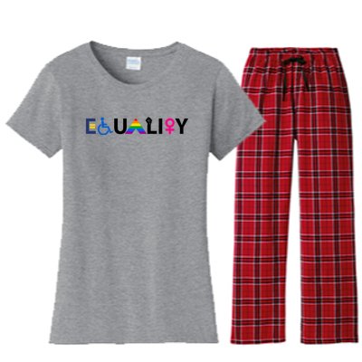 Equality Equal Rights Lgbtq Ally Unity Pride Feminist Gift Women's Flannel Pajama Set