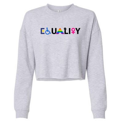 Equality Equal Rights Lgbtq Ally Unity Pride Feminist Gift Cropped Pullover Crew