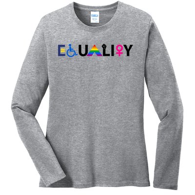 Equality Equal Rights Lgbtq Ally Unity Pride Feminist Gift Ladies Long Sleeve Shirt