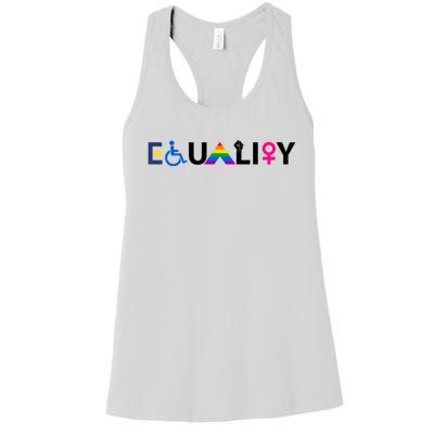 Equality Equal Rights Lgbtq Ally Unity Pride Feminist Gift Women's Racerback Tank