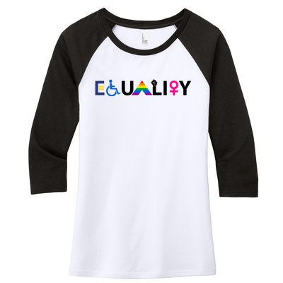 Equality Equal Rights Lgbtq Ally Unity Pride Feminist Gift Women's Tri-Blend 3/4-Sleeve Raglan Shirt