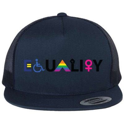 EQUALITY Equal Rights LGBTQ Ally Unity Pride Feminist Flat Bill Trucker Hat