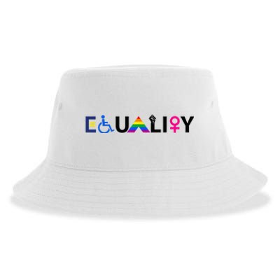 EQUALITY Equal Rights LGBTQ Ally Unity Pride Feminist Sustainable Bucket Hat