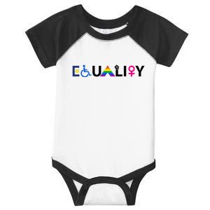 EQUALITY Equal Rights LGBTQ Ally Unity Pride Feminist Infant Baby Jersey Bodysuit