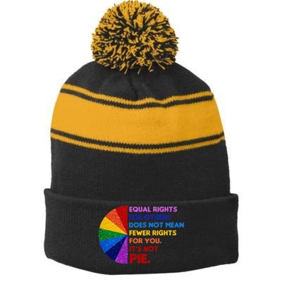 Equality Equal Rights For Others Its Not Pie Stripe Pom Pom Beanie