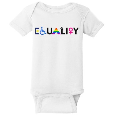 Equality Equal Rights Lgbtq Ally Unity Pride Feminist Baby Bodysuit