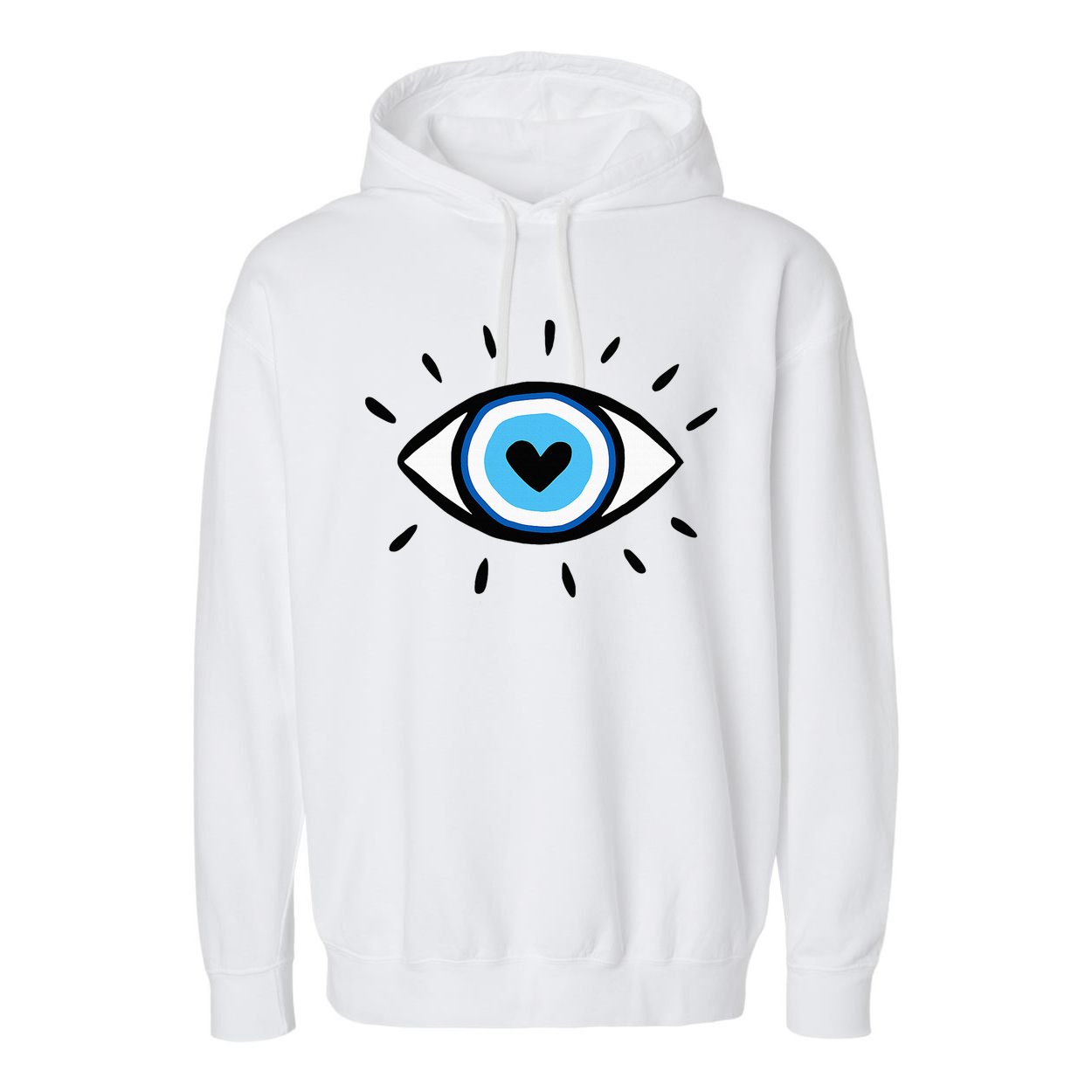 Evil Eye Spiritual Aesthetic Esoteric Mystical Themed Garment-Dyed Fleece Hoodie