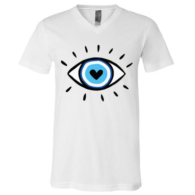 Evil Eye Spiritual Aesthetic Esoteric Mystical Themed V-Neck T-Shirt