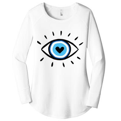 Evil Eye Spiritual Aesthetic Esoteric Mystical Themed Women's Perfect Tri Tunic Long Sleeve Shirt