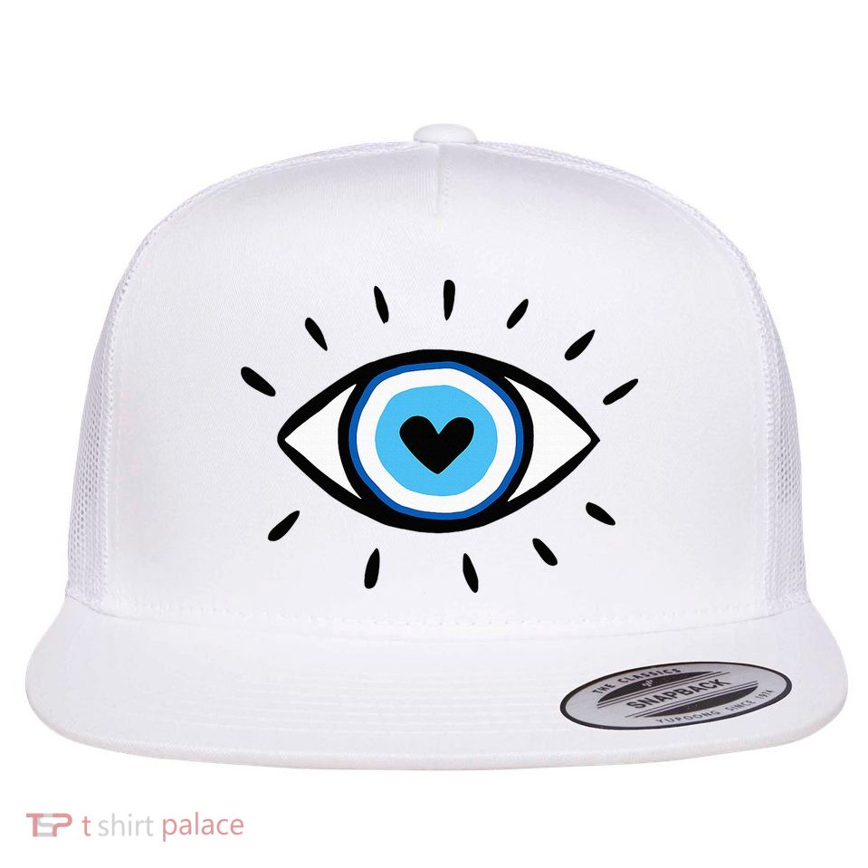 Evil Eye Spiritual Aesthetic Esoteric Mystical Themed Flat Bill Trucker Hat