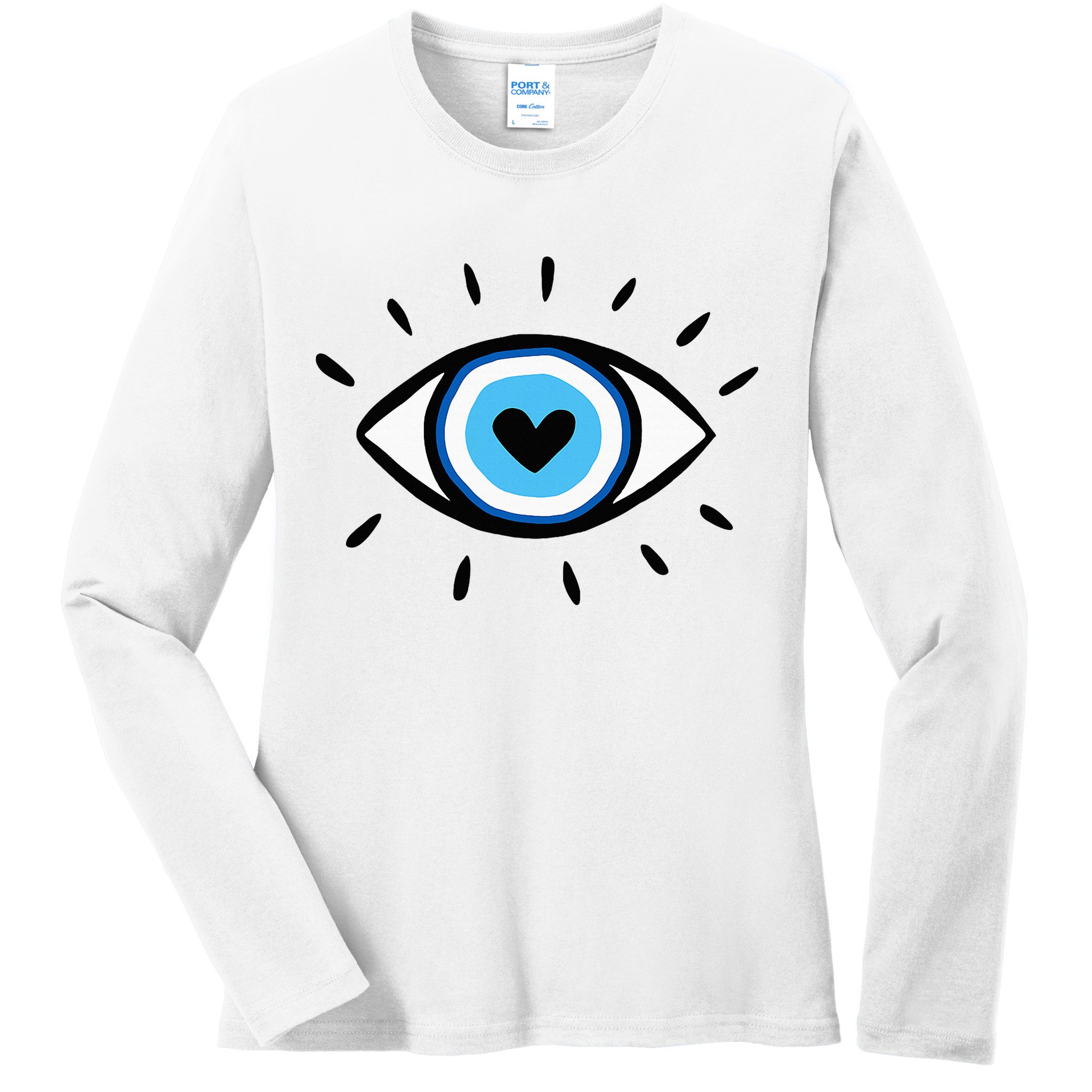 Evil Eye Spiritual Aesthetic Esoteric Mystical Themed Ladies Long Sleeve Shirt