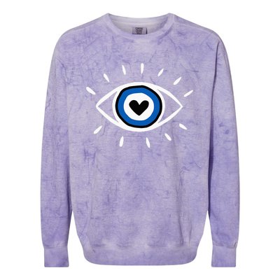 Evil Eye Spiritual Protection Esoteric Mystical Themed Colorblast Crewneck Sweatshirt