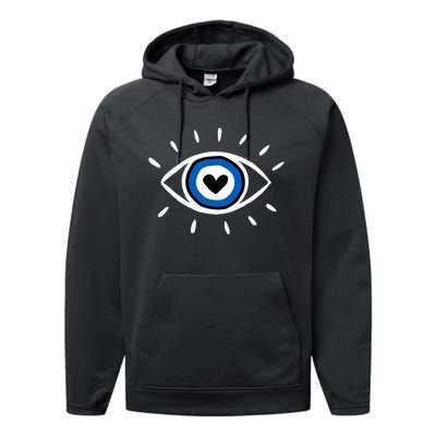 Evil Eye Spiritual Protection Esoteric Mystical Themed Performance Fleece Hoodie