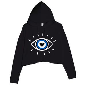 Evil Eye Spiritual Protection Esoteric Mystical Themed Crop Fleece Hoodie