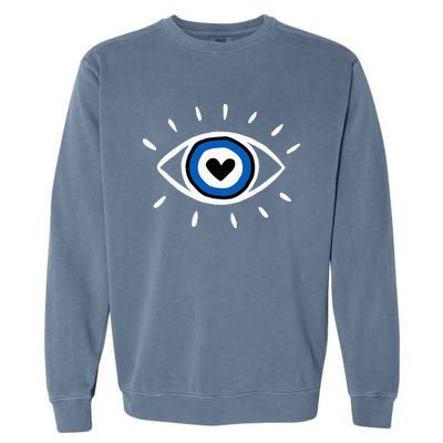 Evil Eye Spiritual Protection Esoteric Mystical Themed Garment-Dyed Sweatshirt