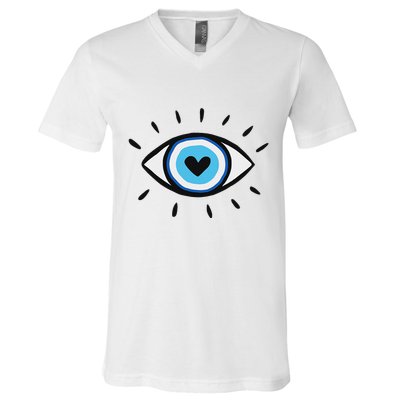 Evil Eye Spiritual Aesthetic Esoteric Mystical Themed V-Neck T-Shirt