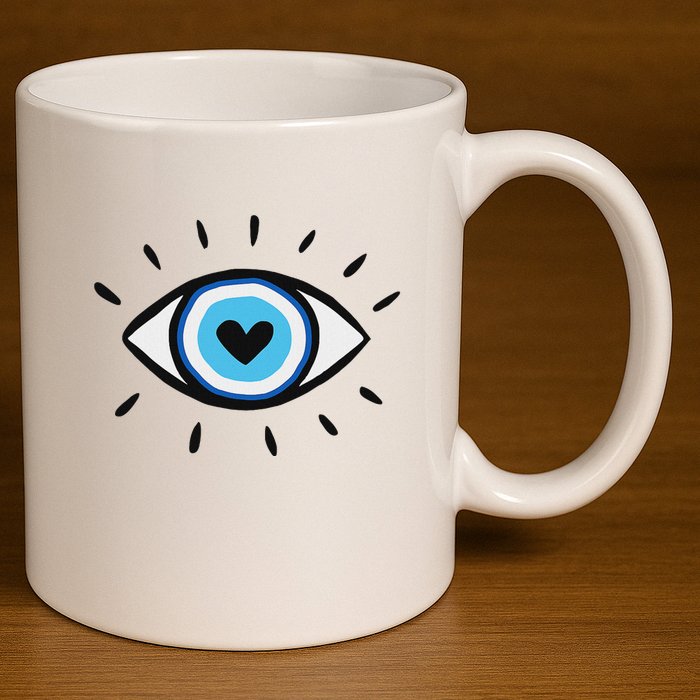 Evil Eye Spiritual Aesthetic Esoteric Mystical Themed 11oz C Handle Ceramic Mug