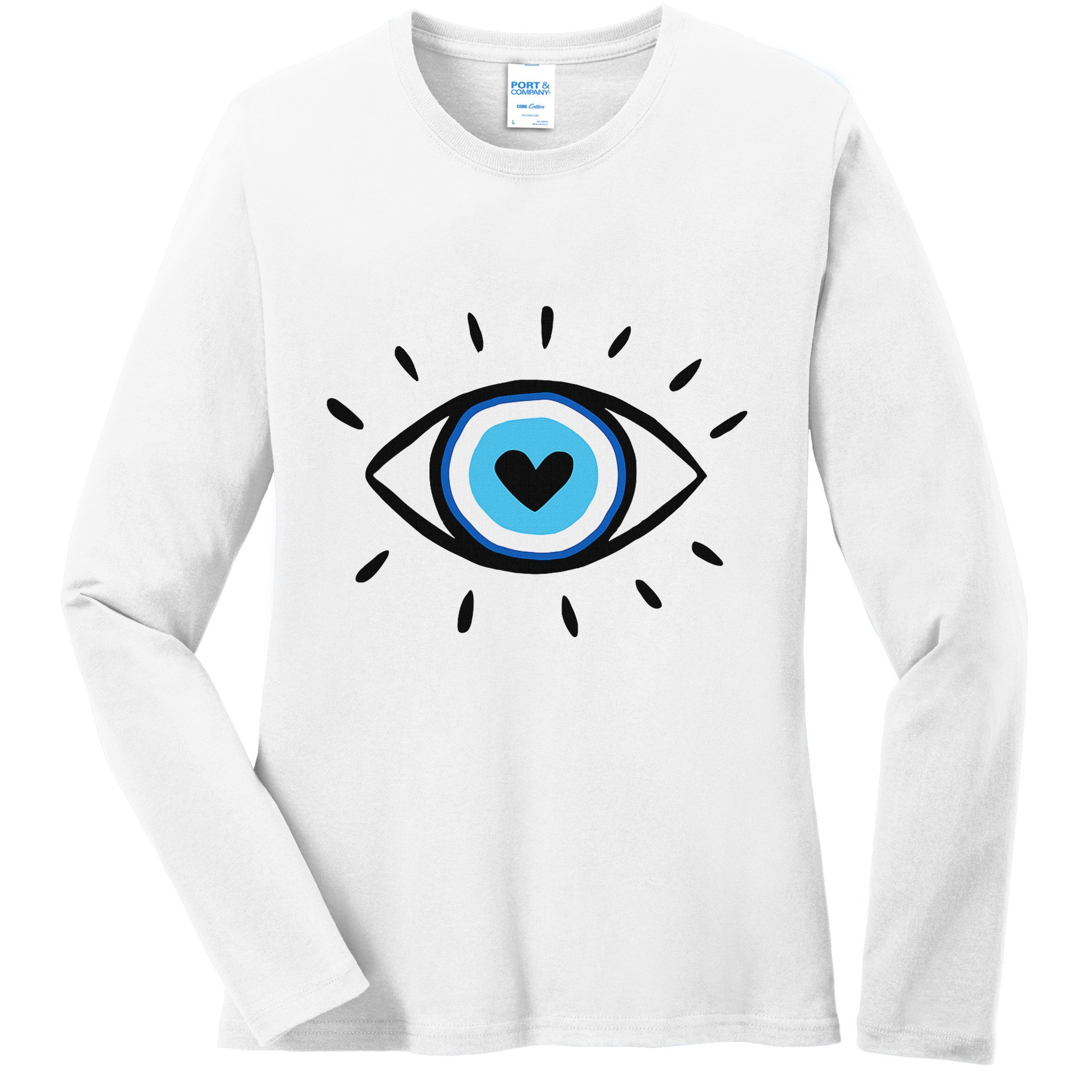 Evil Eye Spiritual Aesthetic Esoteric Mystical Themed Ladies Long Sleeve Shirt