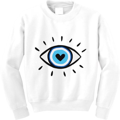 Evil Eye Spiritual Aesthetic Esoteric Mystical Themed Kids Sweatshirt