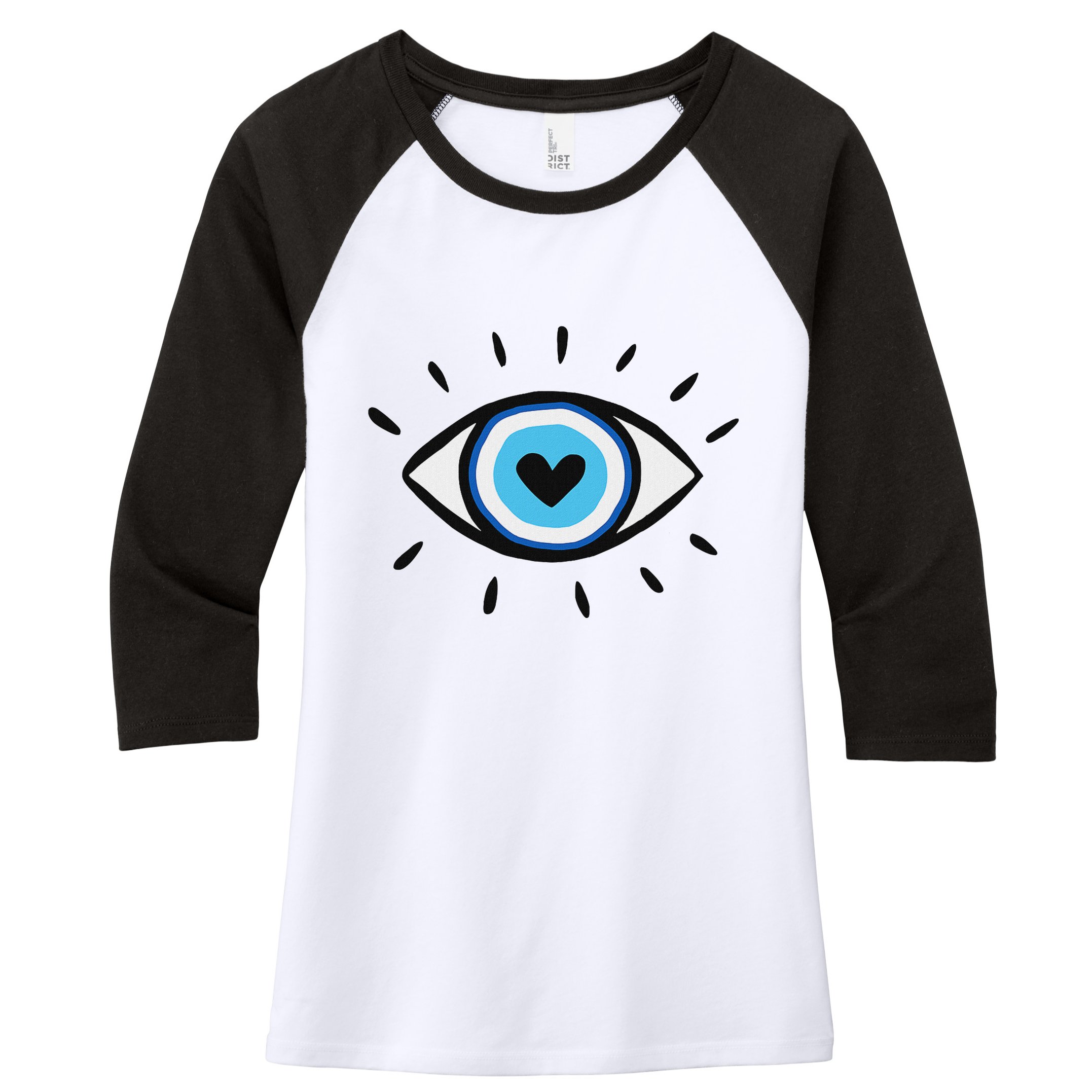 Evil Eye Spiritual Aesthetic Esoteric Mystical Themed Women's Tri-Blend 3/4-Sleeve Raglan Shirt
