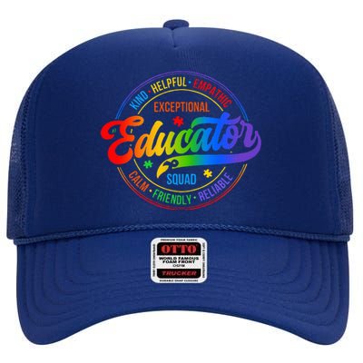 Exceptional Educator Squad Special Education High Crown Mesh Back Trucker Hat