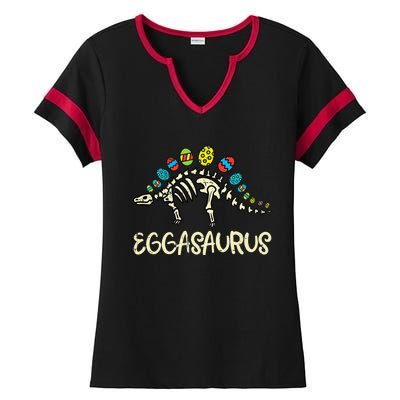 Eggasaurus Easter Stegosaurus Dinosaur Ladies Halftime Notch Neck Tee