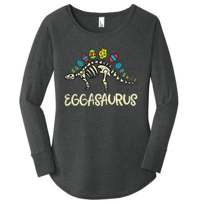 Eggasaurus Easter Stegosaurus Dinosaur Women's Perfect Tri Tunic Long Sleeve Shirt