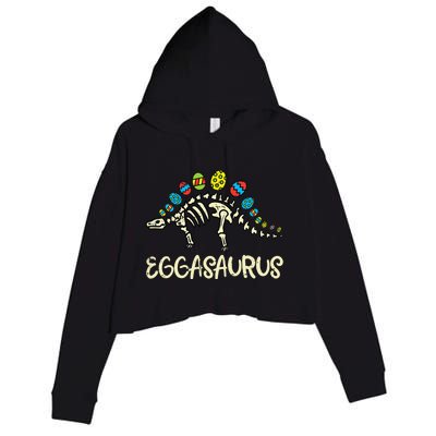 Eggasaurus Easter Stegosaurus Dinosaur Crop Fleece Hoodie