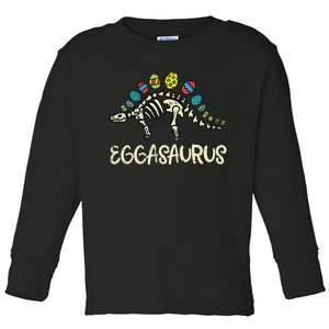 Eggasaurus Easter Stegosaurus Dinosaur Toddler Long Sleeve Shirt