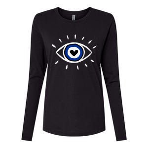 Evil Eye Spiritual Protection Esoteric Mystical Themed Womens Cotton Relaxed Long Sleeve T-Shirt