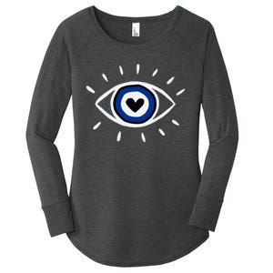 Evil Eye Spiritual Protection Esoteric Mystical Themed Women's Perfect Tri Tunic Long Sleeve Shirt