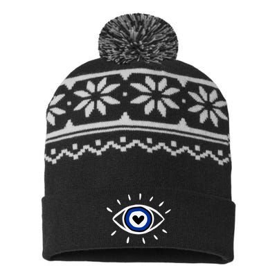 Evil Eye Spiritual Protection Esoteric Mystical Themed USA-Made Snowflake Beanie