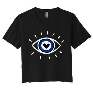 Evil Eye Spiritual Protection Esoteric Mystical Themed Women's Crop Top Tee