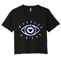 Evil Eye Spiritual Protection Esoteric Mystical Themed Women's Crop Top Tee