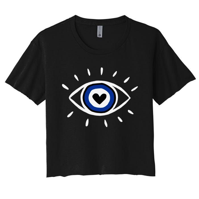 Evil Eye Spiritual Protection Esoteric Mystical Themed Women's Crop Top Tee