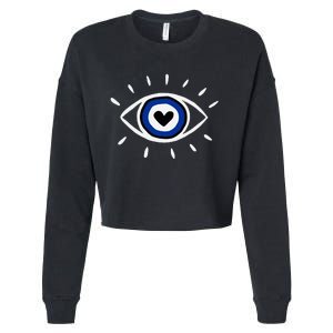 Evil Eye Spiritual Protection Esoteric Mystical Themed Cropped Pullover Crew